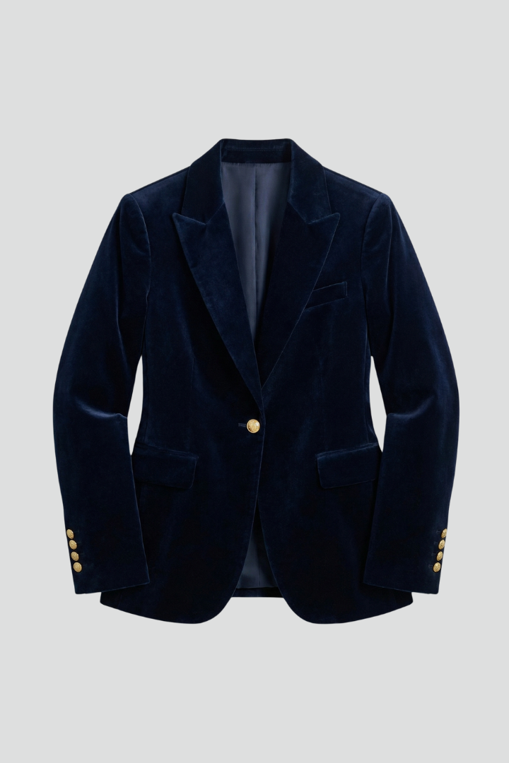 Women’s Blazer with Notch Collar and Single Button
