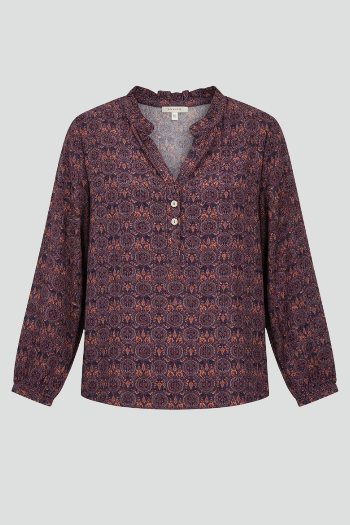 Women’s Blouse with V Neckline and Button Fastening