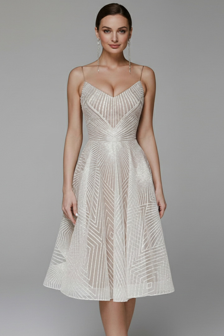 Women’s Dress with Spaghetti Straps and Textured Surface