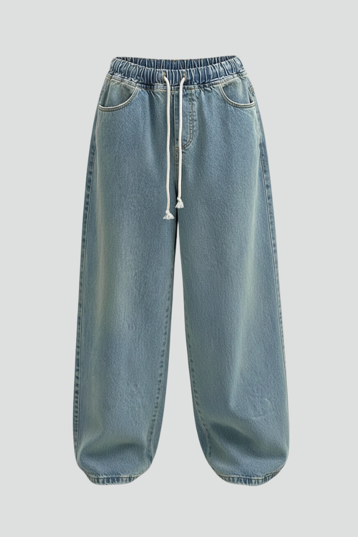 Women’s High-Waist Jeans with Pockets and Stretch Denim