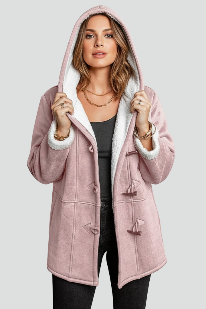 Women’s Hooded Coat with Toggle Fastening and Lined Interior