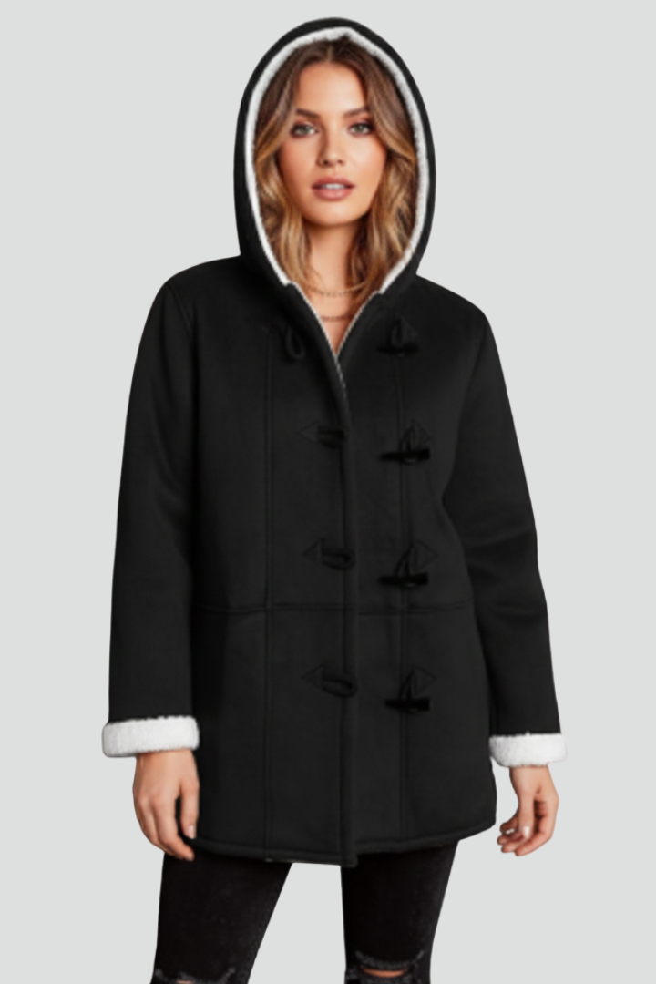 Women’s Hooded Coat with Toggle Fastening and Lined Interior