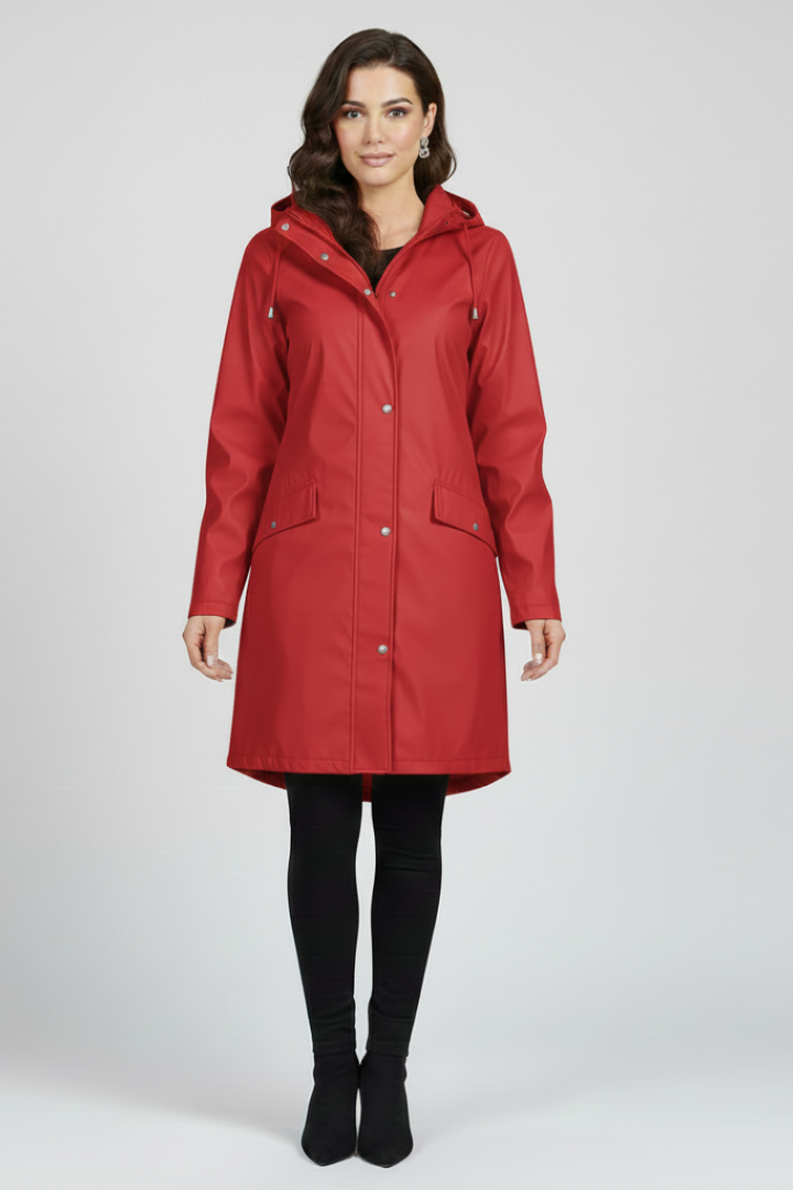 Women’s Hooded Long Jacket with Front Pockets
