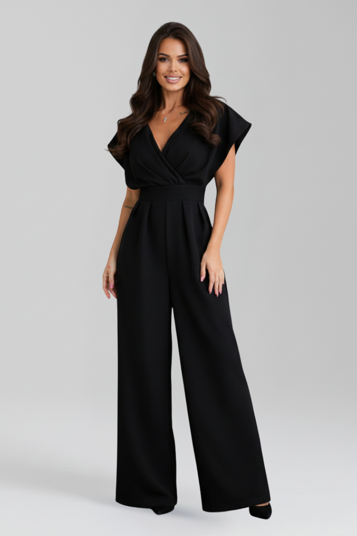 Women’s Jumpsuit with V Neckline and Wide Legs