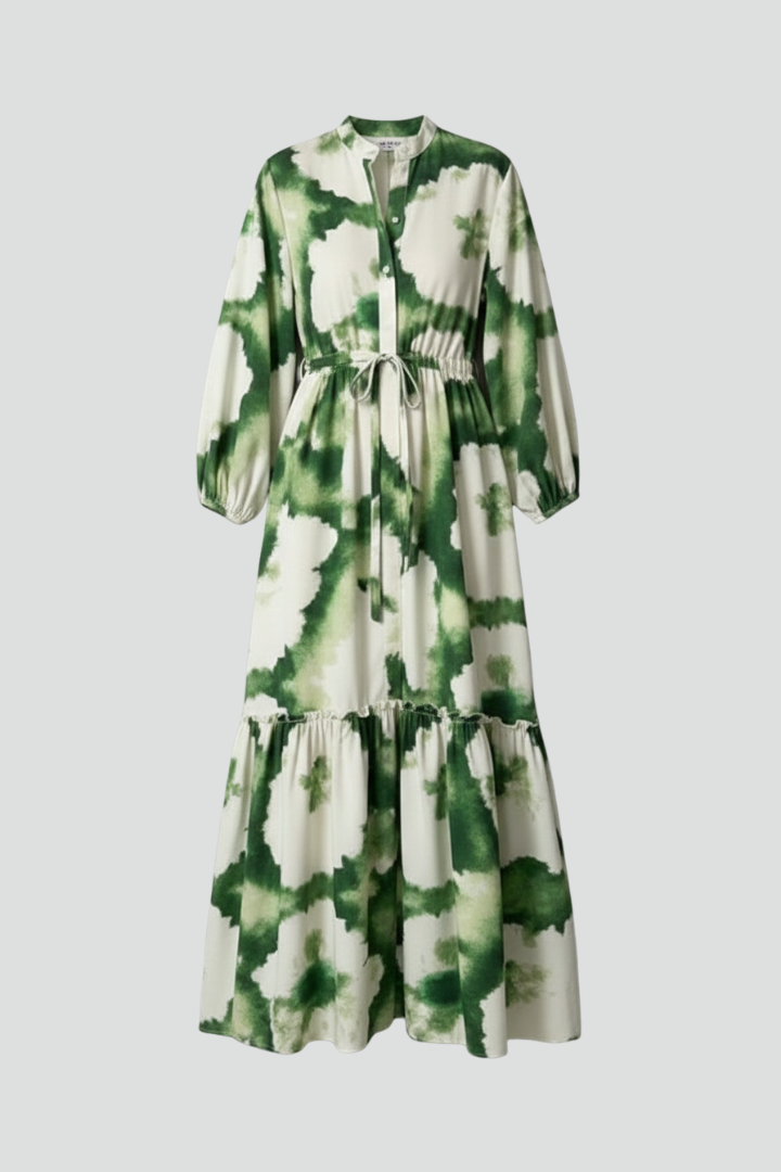 Women’s Maxi Dress with V-Neck and Long Sleeves