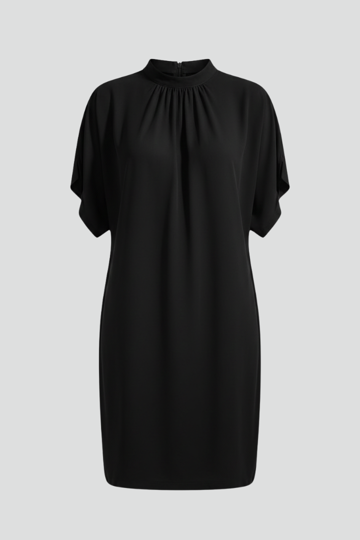 Women’s Mini Dress with Mock Neck and Split Sleeves