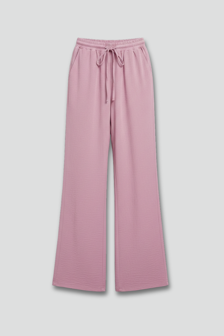 Women’s Palazzo Trousers with Drawstring Waist and Side Pockets