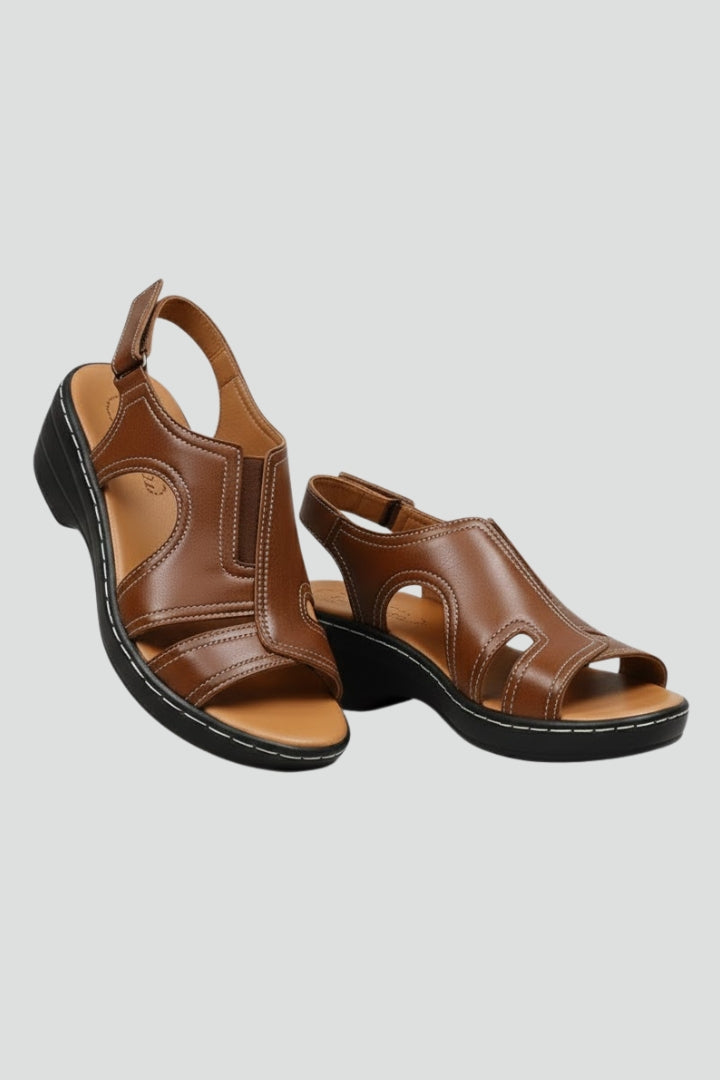 Women’s Platform Sandals with Open Toe and Cutout Upper