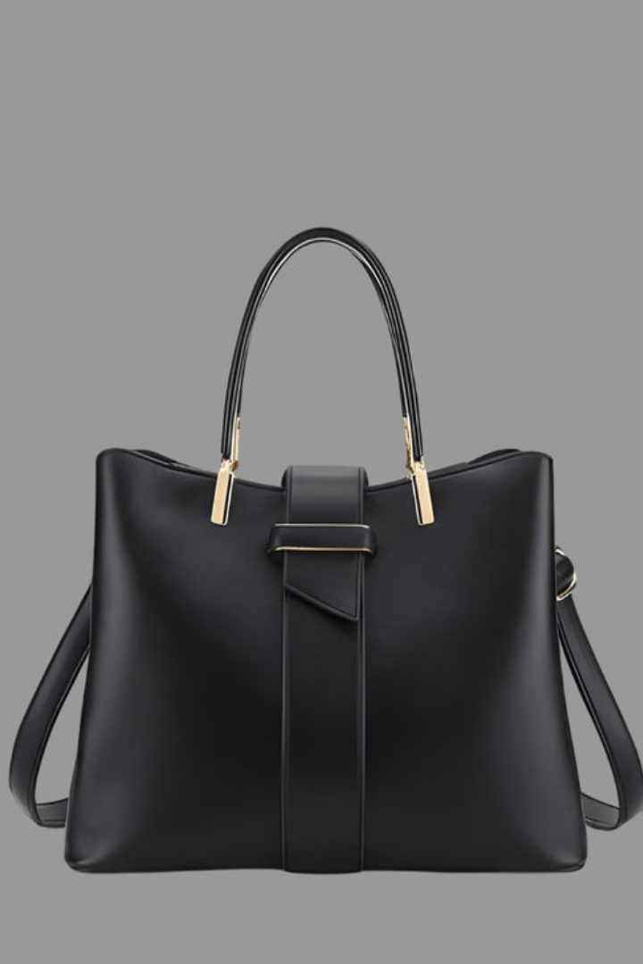 Women’s Structured Shoulder Bag with Handles and Strap