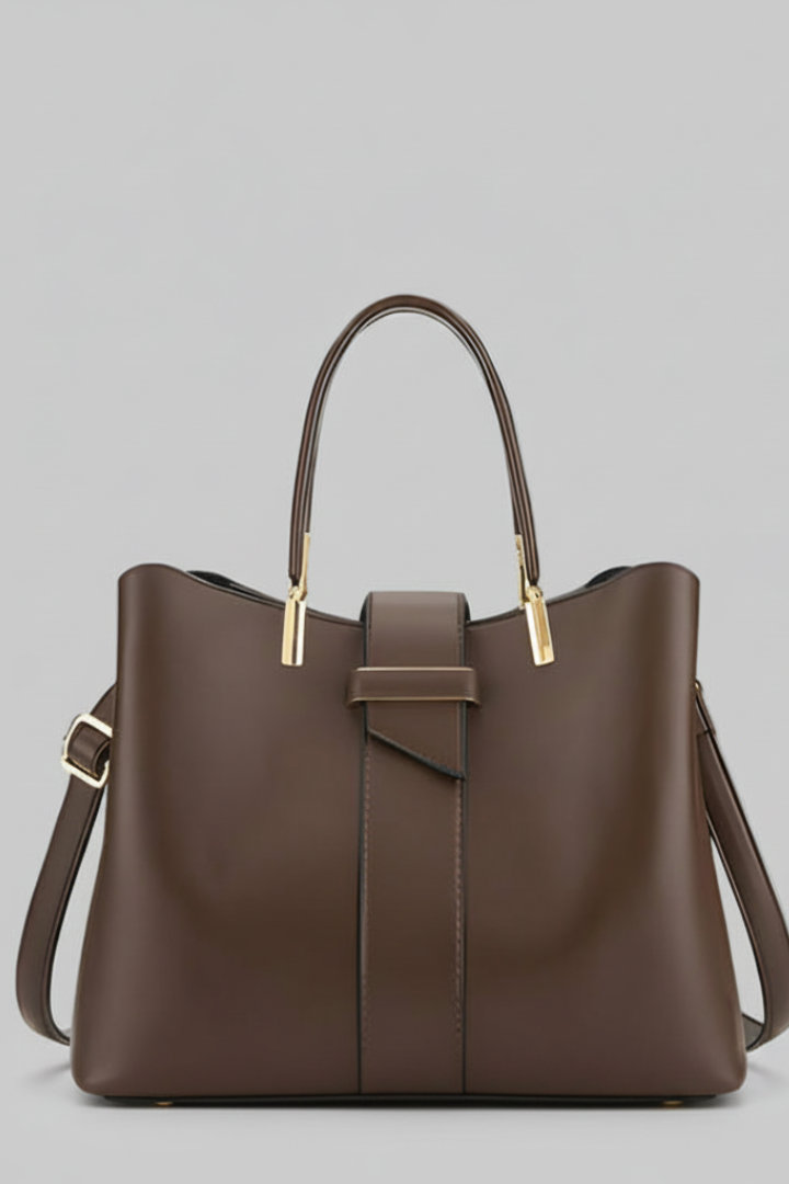 Women’s Structured Shoulder Bag with Handles and Strap