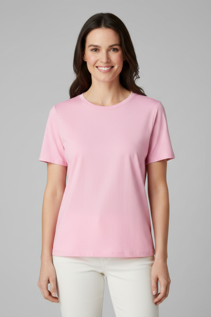 Women’s T-Shirt with Round Neckline and Short Sleeves