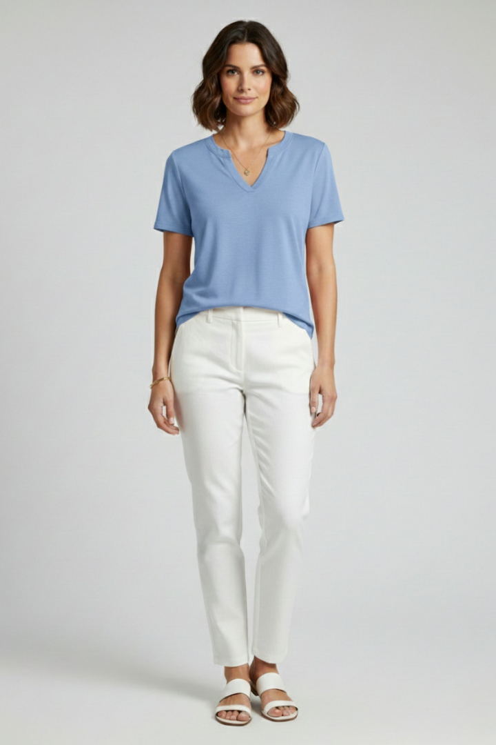 Women’s T-Shirt with V Neckline and Short Sleeves