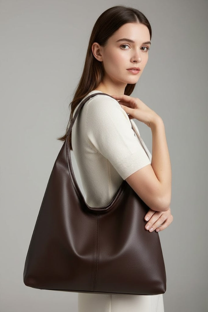 Women’s Tote Bag with Faux Outer and Large Inner Pocket