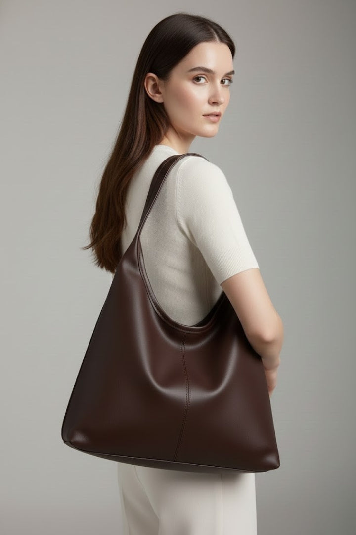 Women’s Tote Bag with Faux Outer and Large Inner Pocket