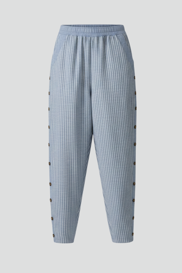 Women’s Trousers with Elastic Waist and Button Front