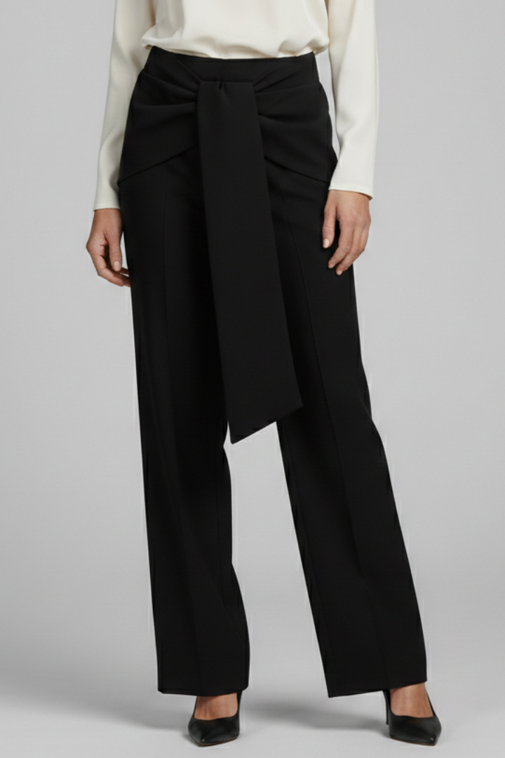 Women’s Trousers with High Waist and Pleated Front