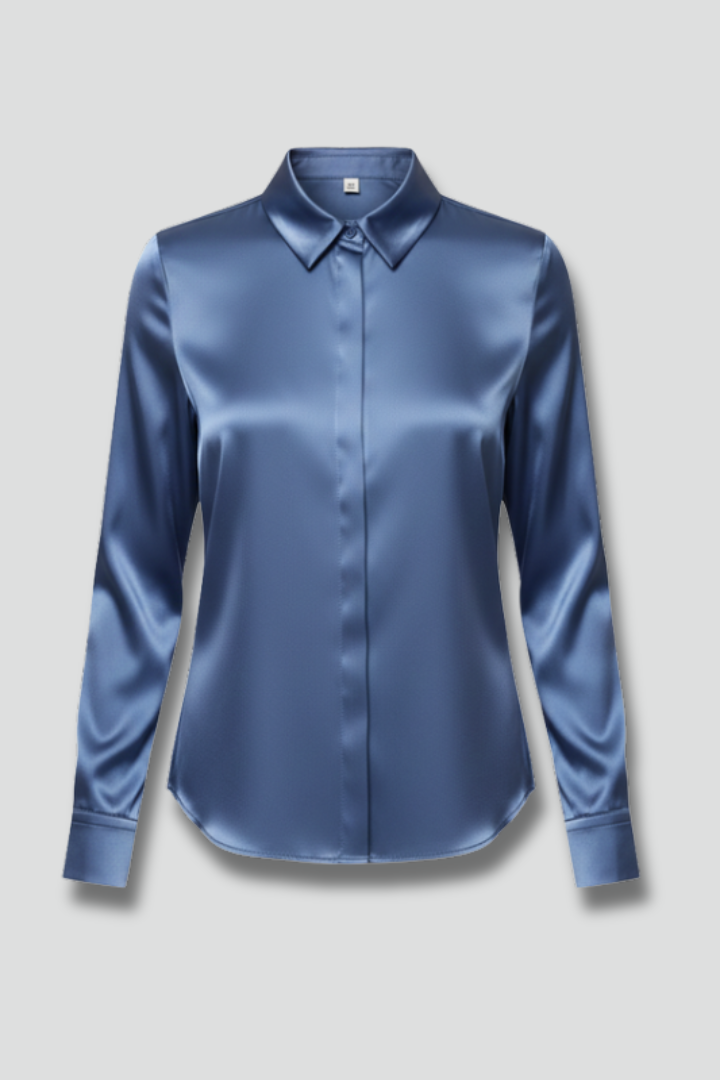 Women’s Blouse with V-Neck and Long Sleeves