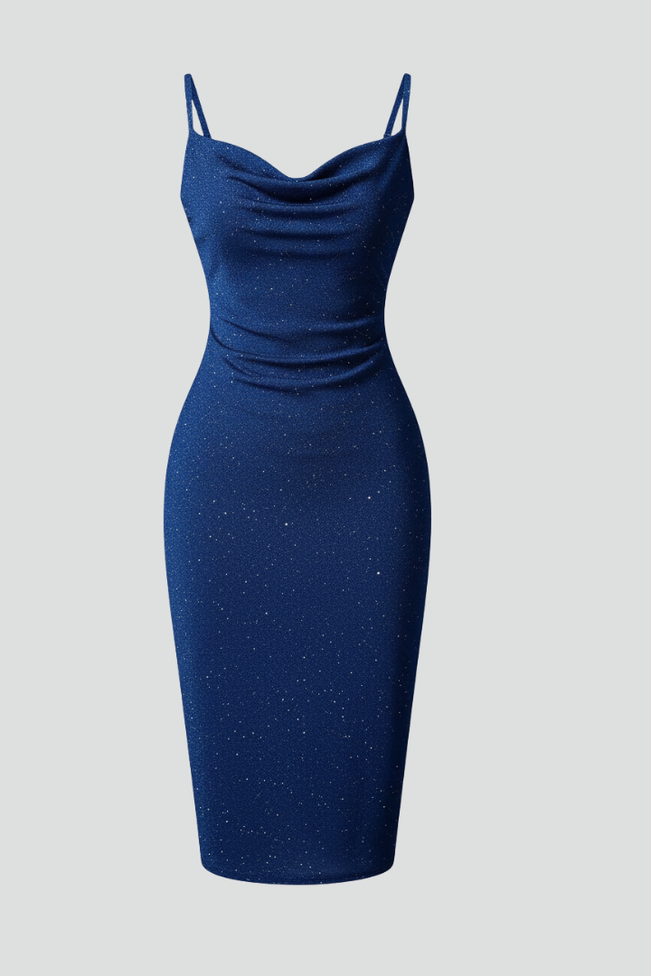 Women’s Dress with Scoop Neckline and Sleeveless Cut