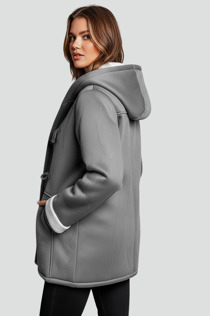 Women’s Hooded Coat with Toggle Fastening and Lined Interior