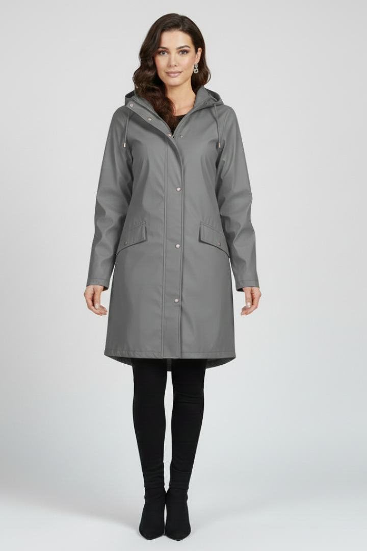 Women’s Hooded Long Jacket with Front Pockets
