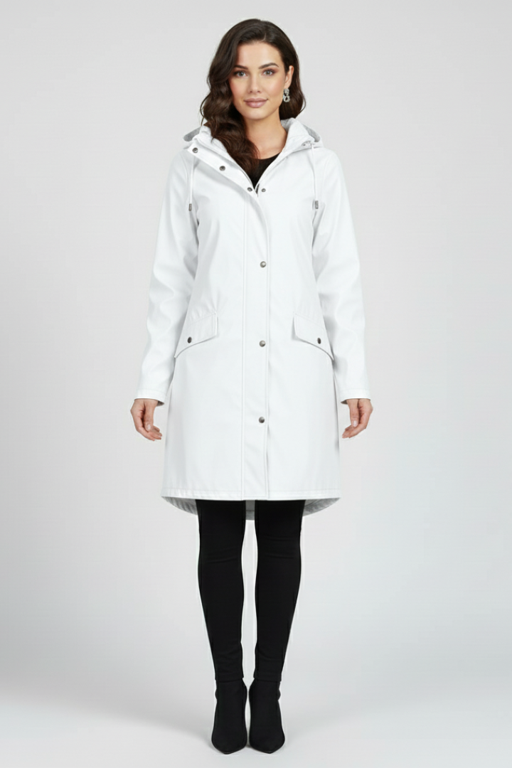 Women’s Hooded Long Jacket with Front Pockets
