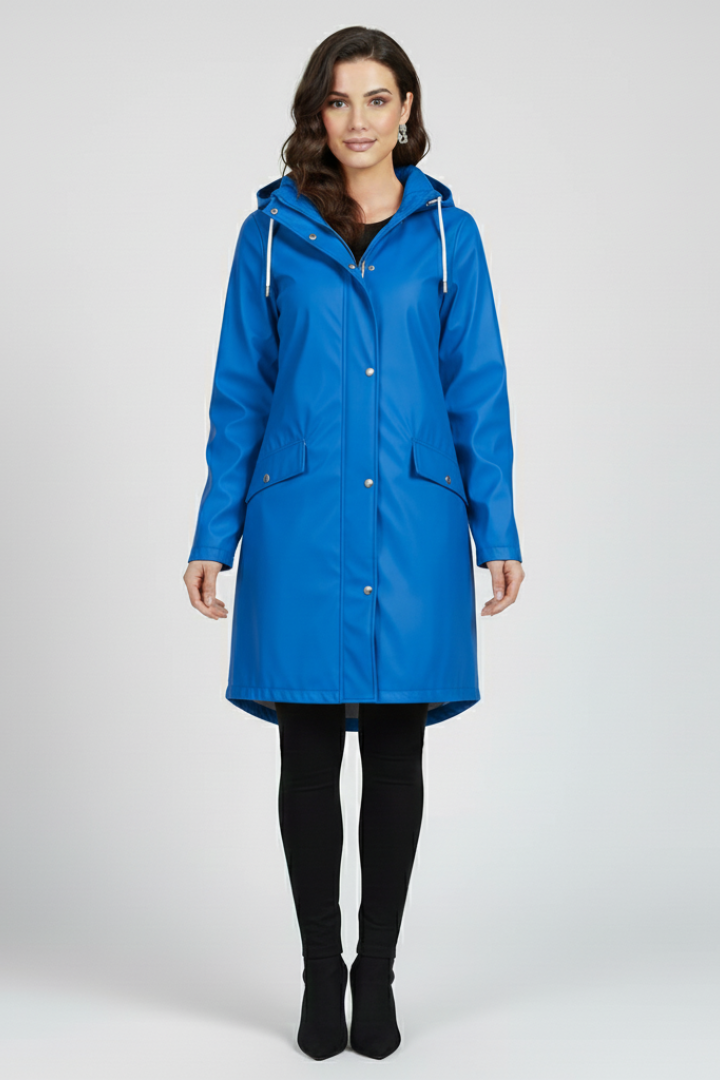 Women’s Hooded Long Jacket with Front Pockets