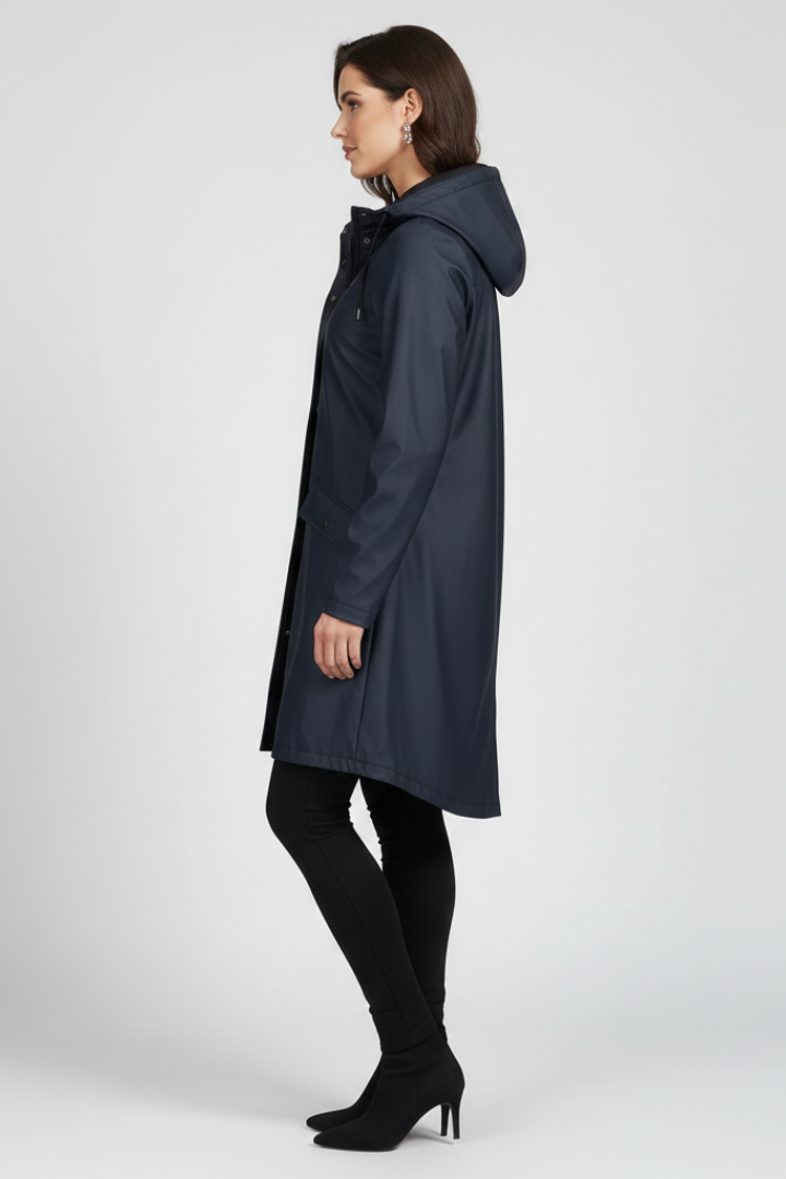 Women’s Hooded Long Jacket with Front Pockets