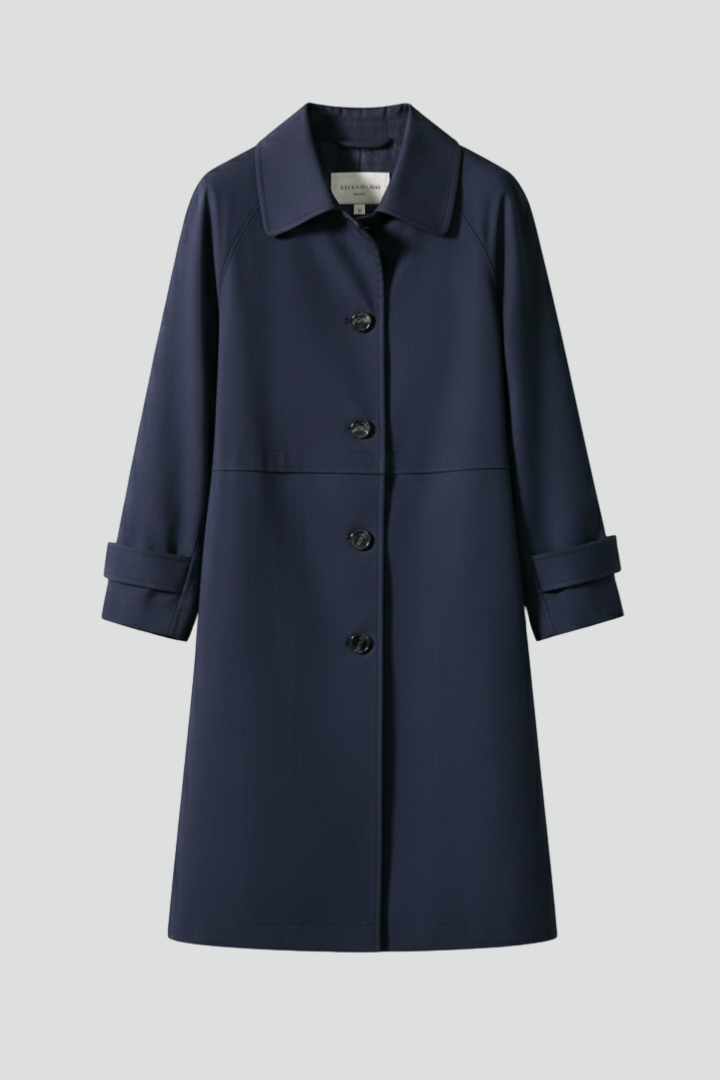 Women’s Mid-Length Coat with Buttons and Pockets