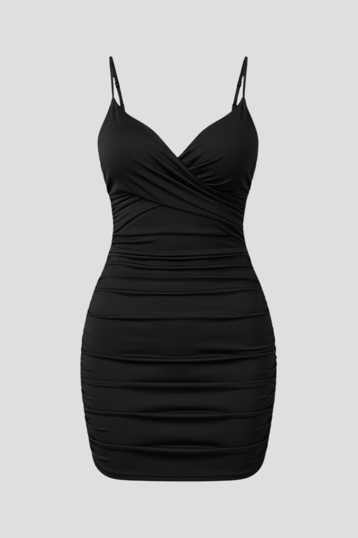 Women’s Mini Dress with V-Neck and Thin Straps