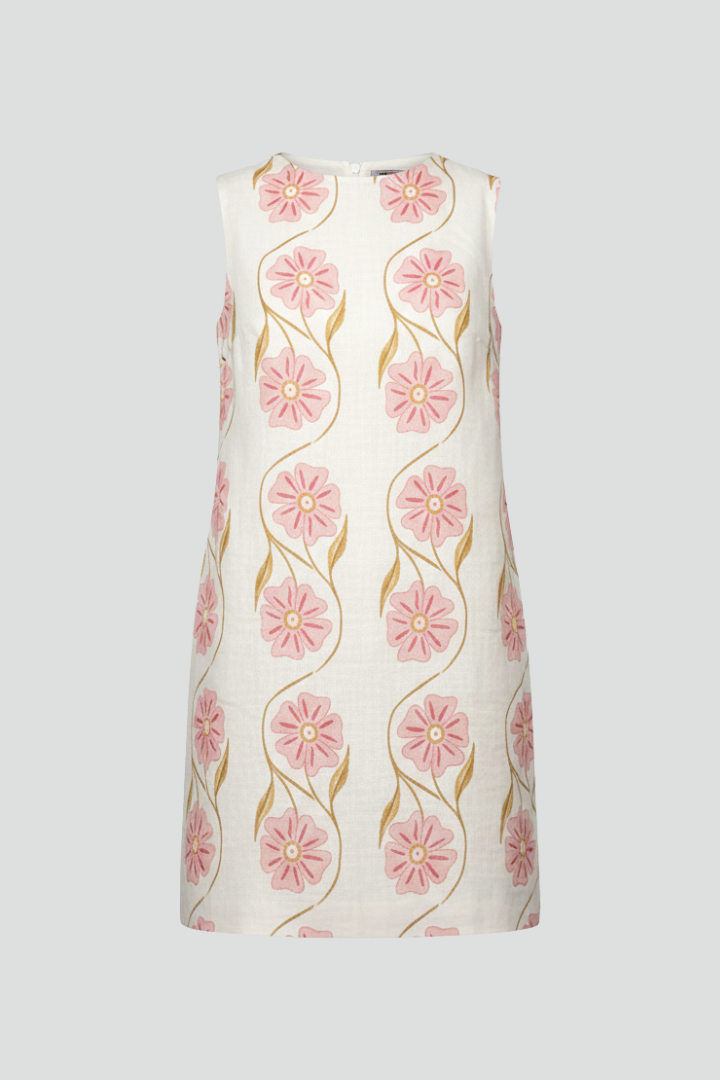 Women's Sleeveless Mini Dress with Floral Print