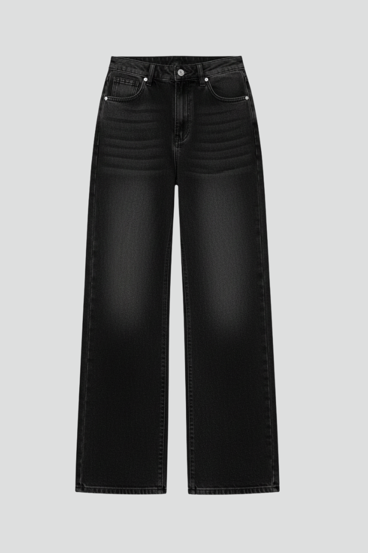 Women’s Straight-Leg Pants with High Waist and Zipper Fly
