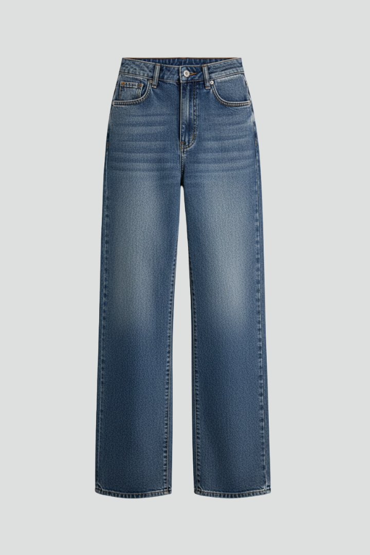 Women’s Straight-Leg Pants with Washed Finish and Slight Stretch