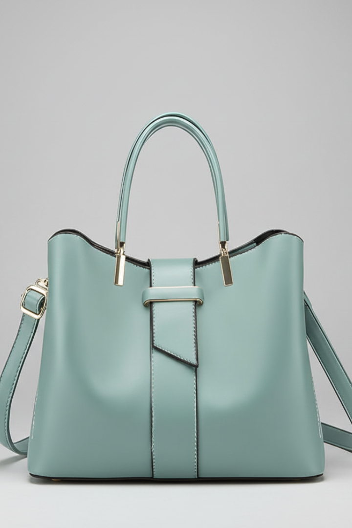 Women’s Structured Shoulder Bag with Handles and Strap