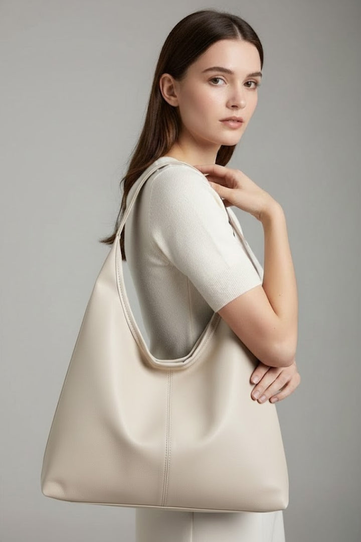 Women’s Tote Bag with Faux Outer and Large Inner Pocket