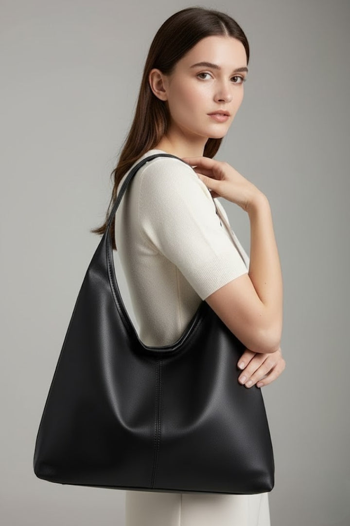 Women’s Tote Bag with Faux Outer and Large Inner Pocket